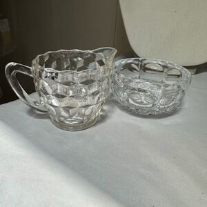 Vintage Fostoria pressed glass creamer with small
Bowl